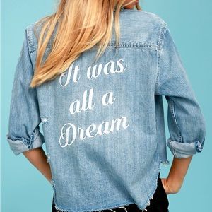Pistola “All a Dream” Blue Denim Button-Up Top